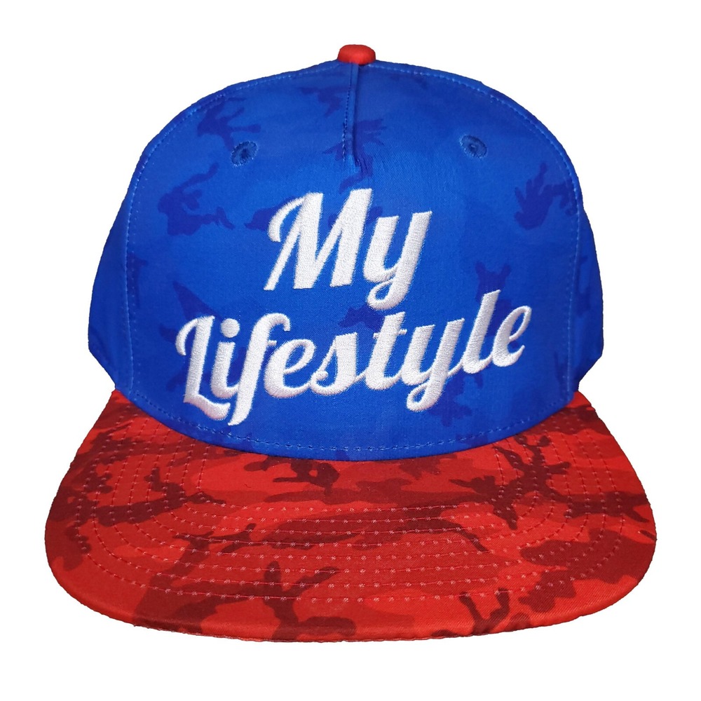 My Lifestyle Snapback Hat Cap Red Blue Camo Cap Embroidery‎ Logo New